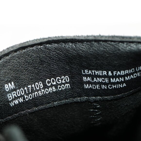 Born Womens Elaine Boot Size 8 Distressed Black Suede Chelsea Booties Block Heel - Picture 10 of 11